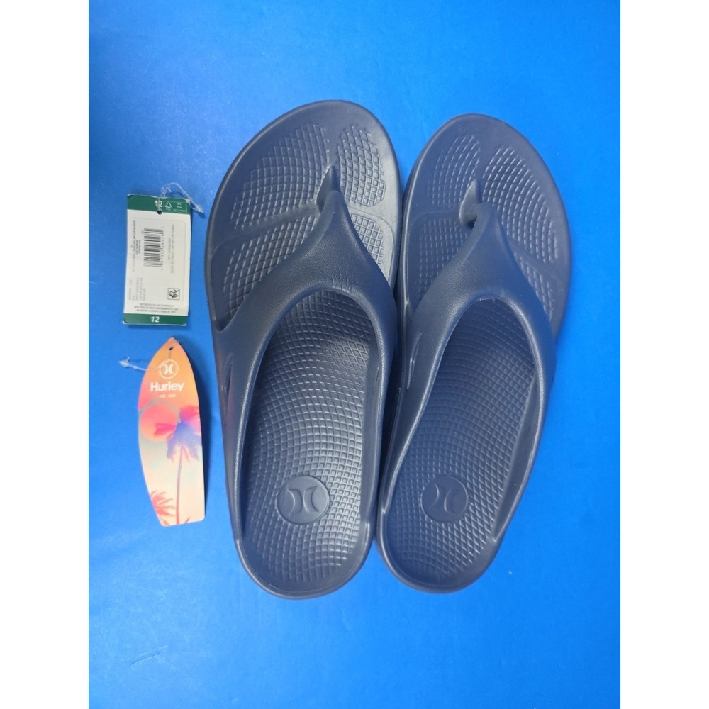 Hurley Navy Blue Flip Flops Keep The Vibes Alive Size 12